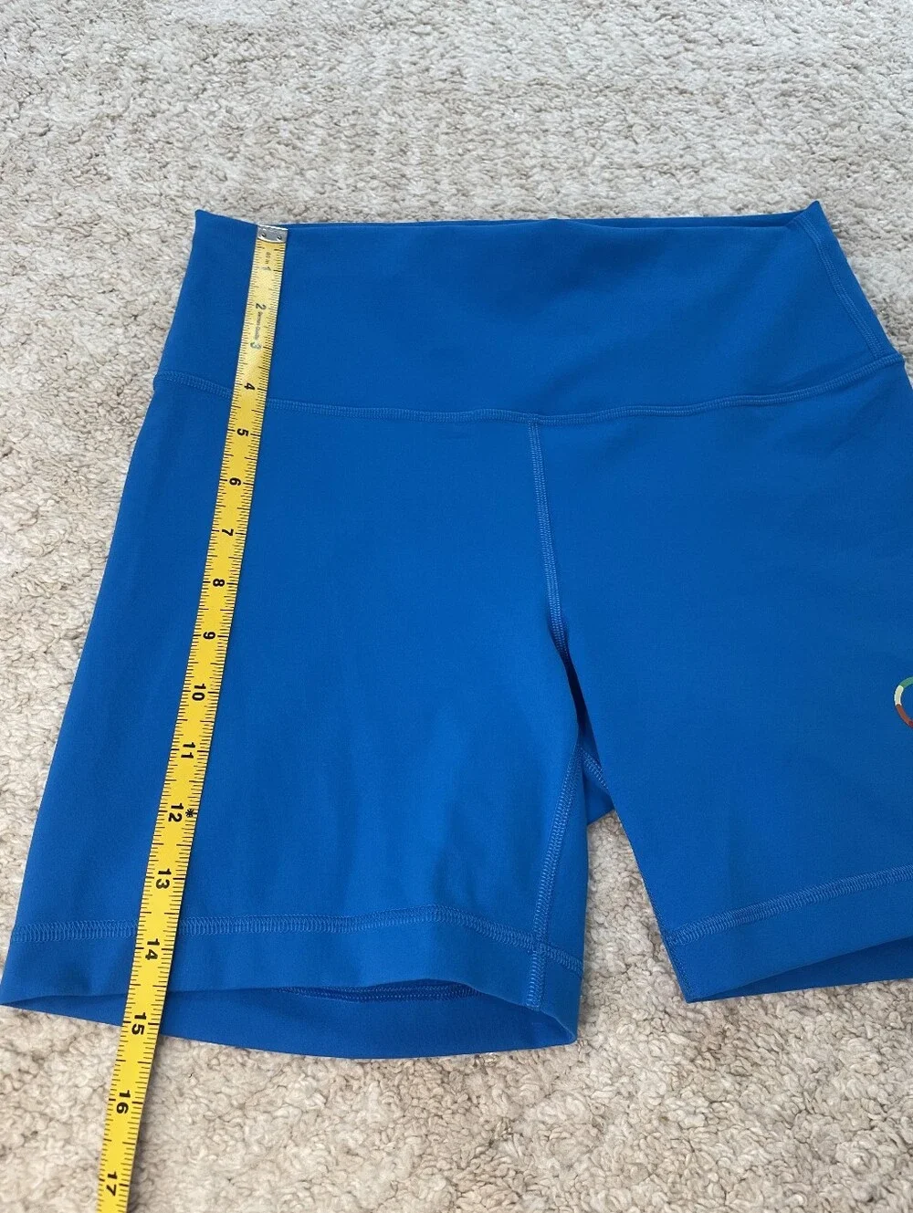 Lululemon Athletica Bright Blue High-Rise Bike Shorts Size 10
